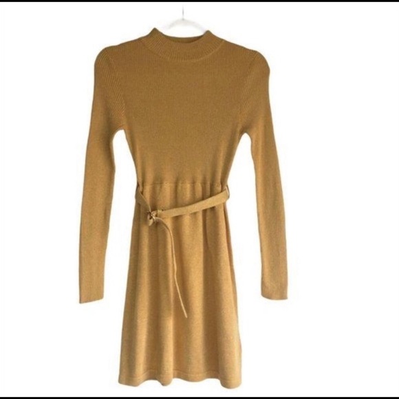 Free People French Girl Mini Dress in Gold Size XS - Picture 3 of 7